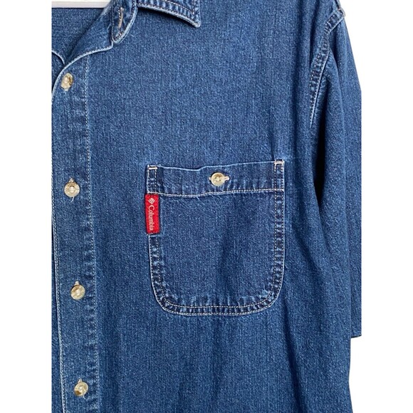 Columbia Denim Shirt Men's Button-Up - Picture 2 of 10